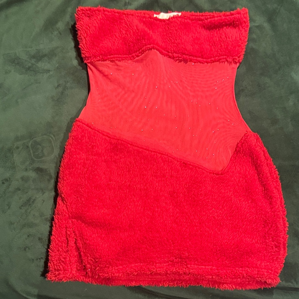 Vibrant Red Strapless Mini Dress